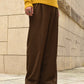 ワイドストレートスラックス[Brown]