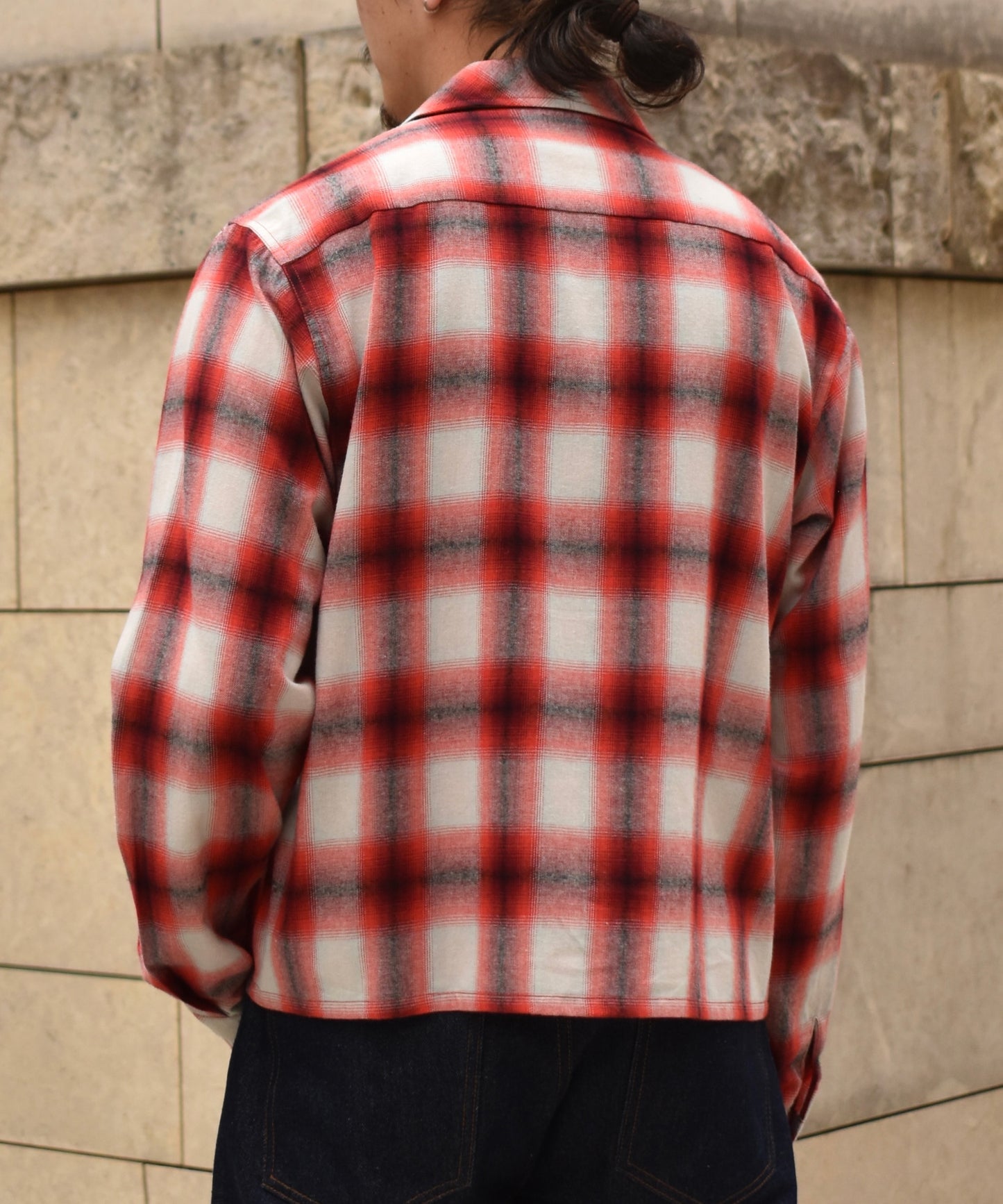 オンブレチェックシャツ[Red]