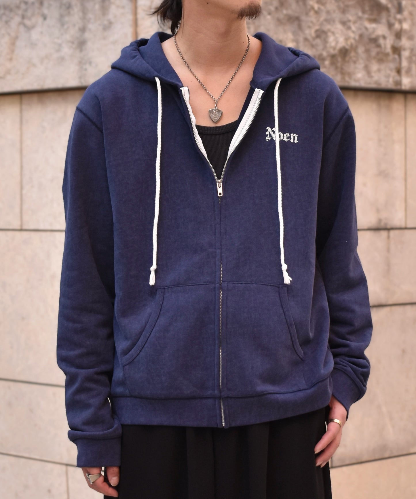 カレッジロゴジップフーディー[Navy]