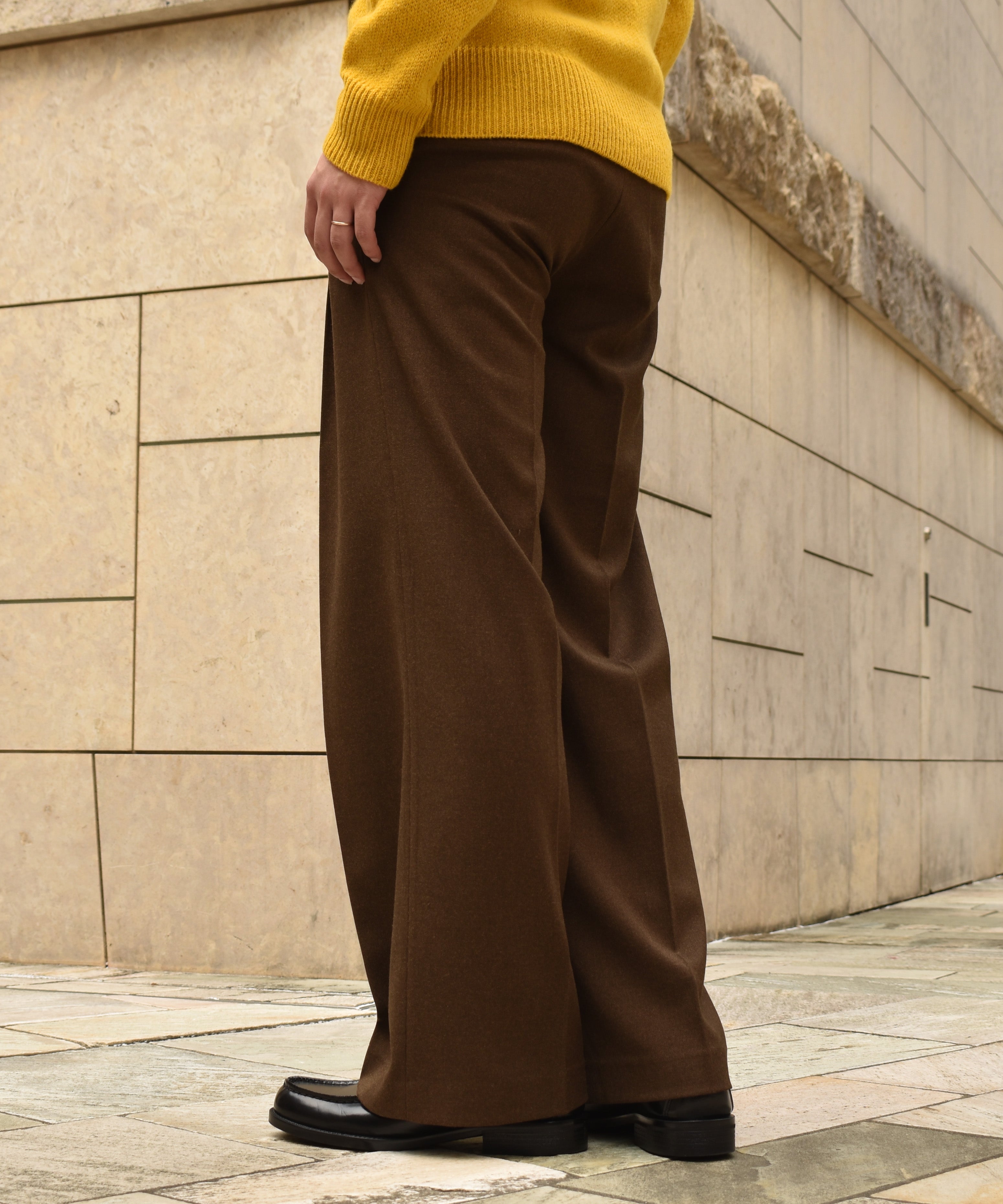 【新品未使用】LIDNM☆スラックス☆L☆ダークブラウン ワンフォークロージング 1111clothing 【 Laufer TR ワイド