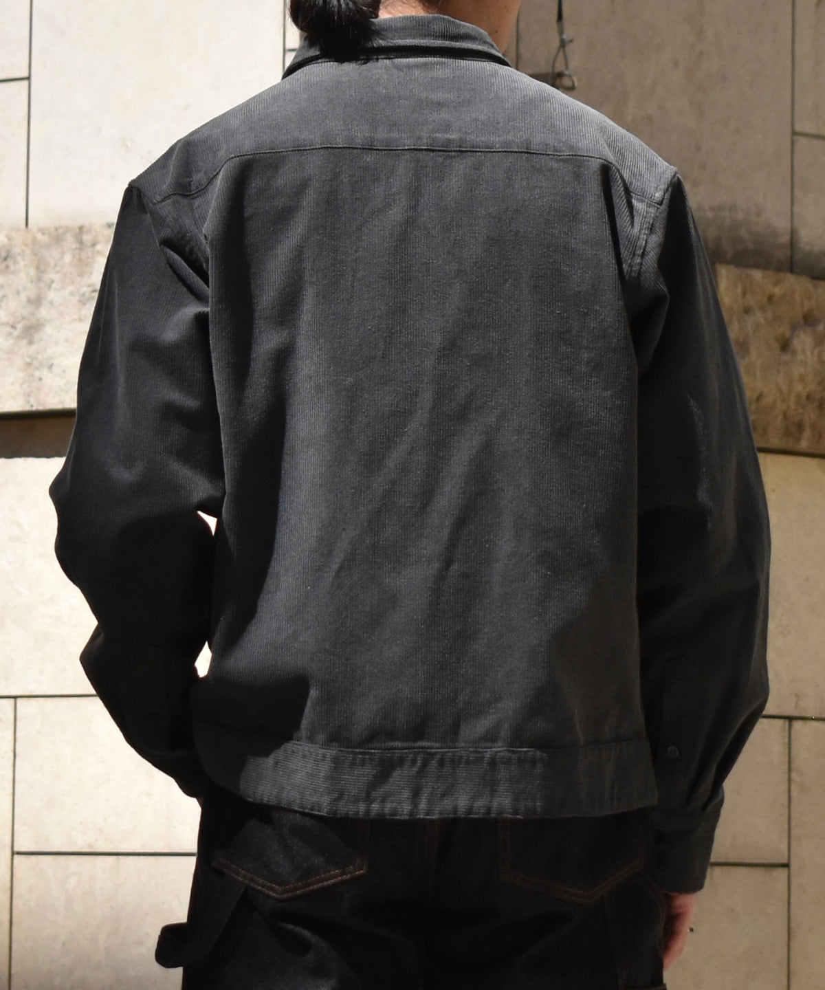 コーデュロイミリタリーシャツ[Dark Gray]
