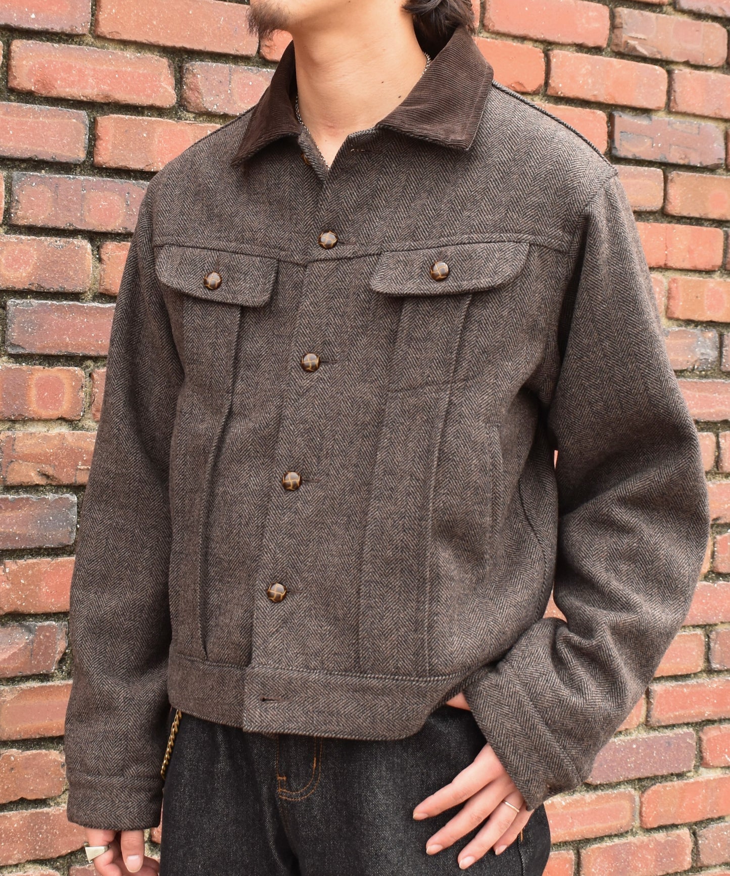 ツイードトラッカージャケット[Brown]