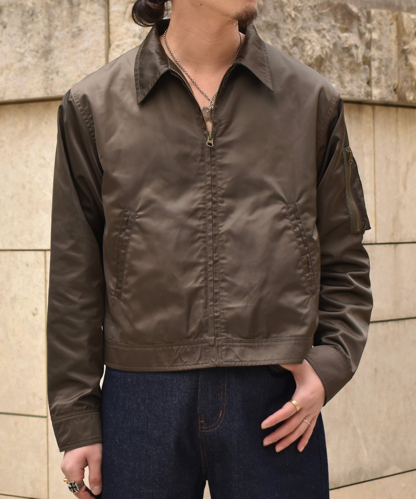 ミリタリースイングトップジャケット[Dark Khaki]