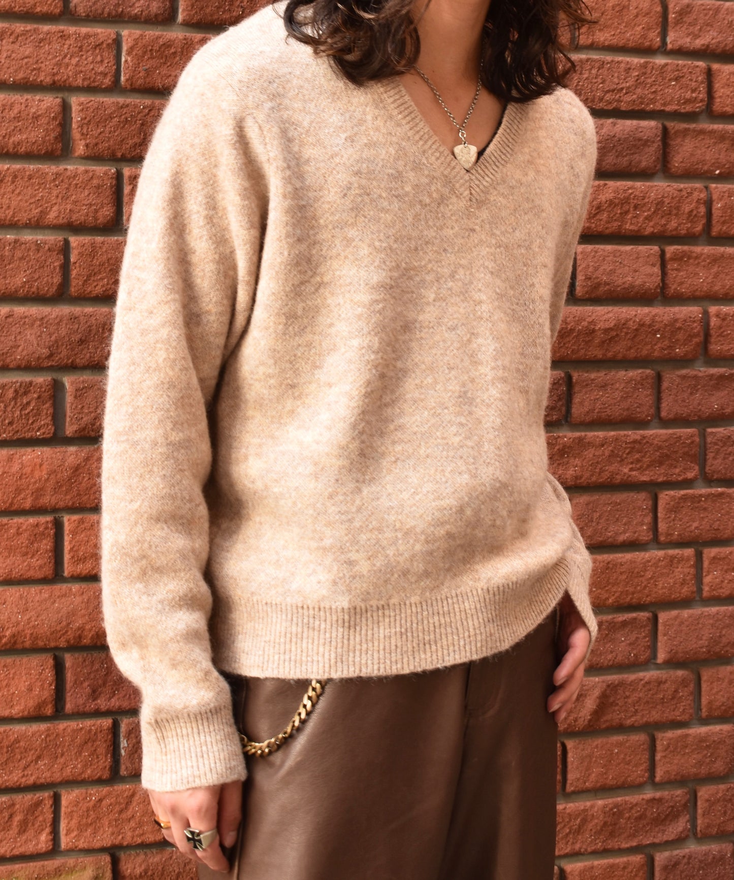 モヘアVネックニット[Ivory]