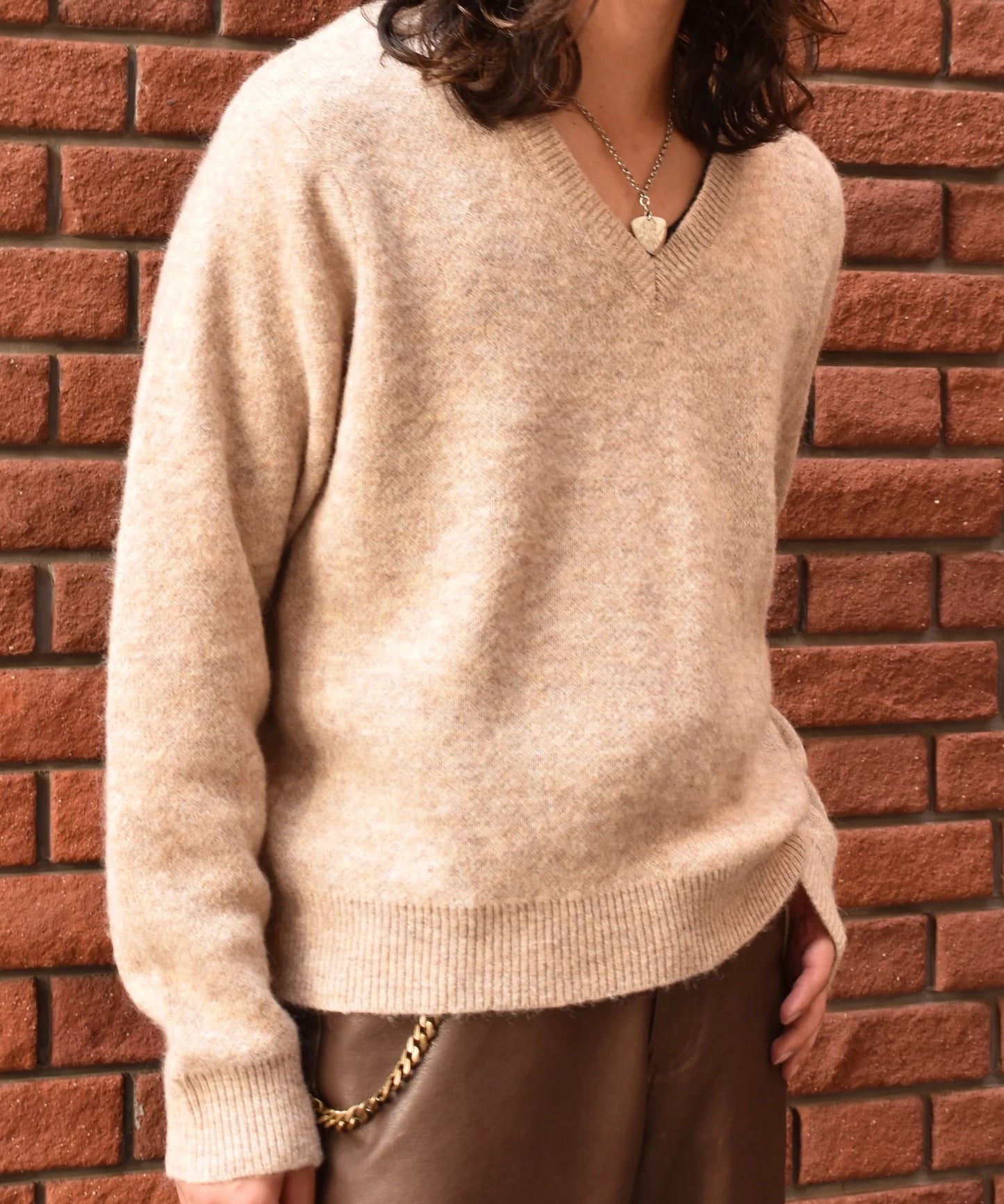 モヘアVネックニット[Ivory]