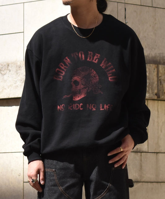 FADED SKULL SWEAT[Black×Red]