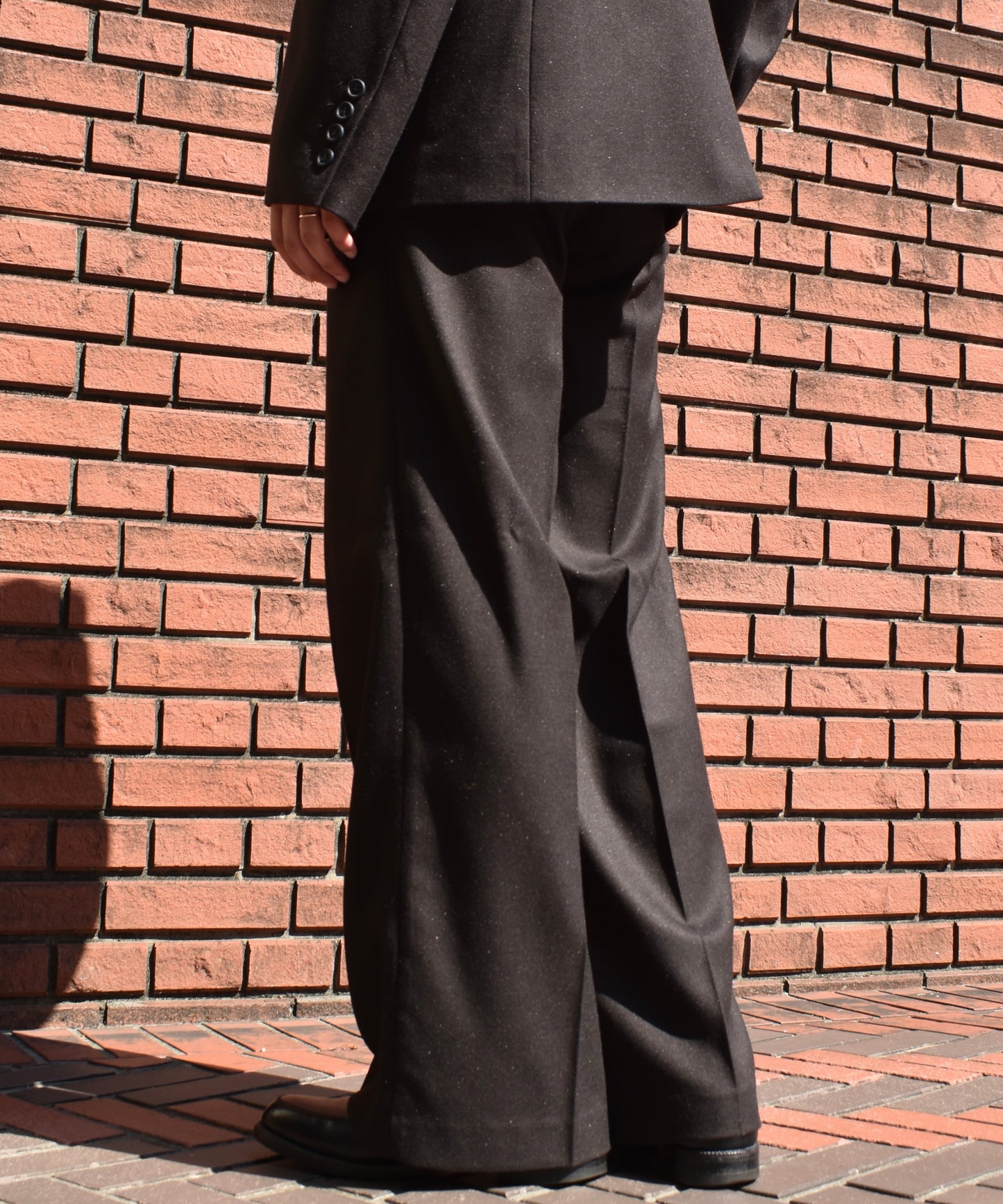 ワイドストレートスラックス[Black]