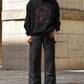 FADED SKULL SWEAT[Black×Red]