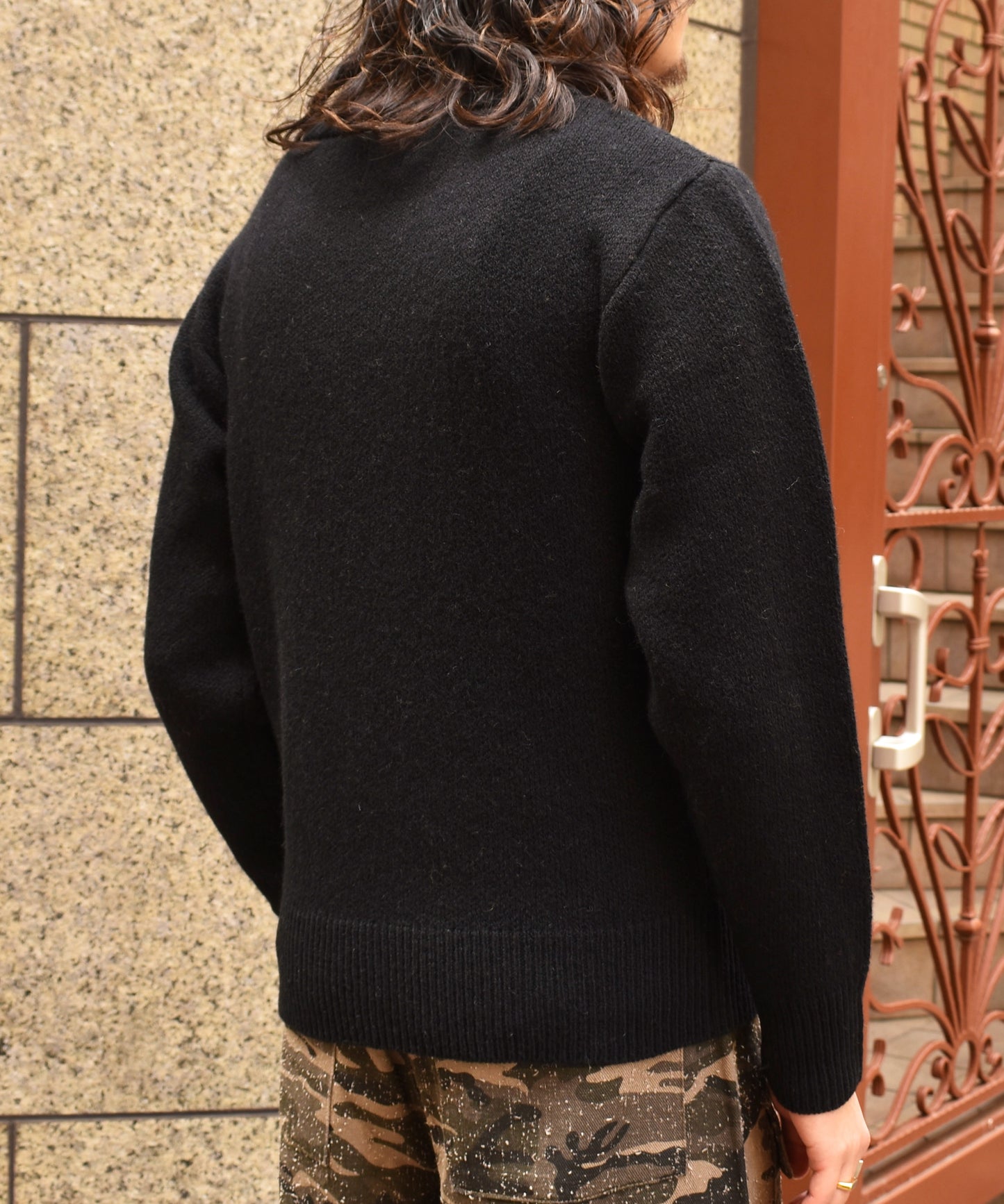 ショートリブウールニット[Black]