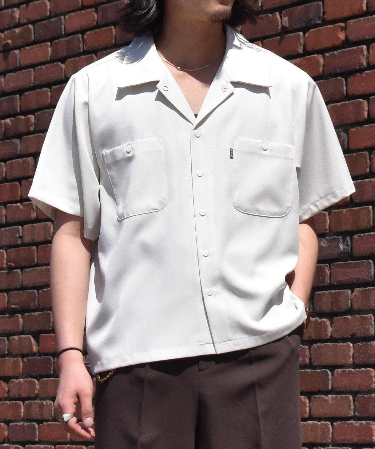 オープンカラーワークシャツ[White]
