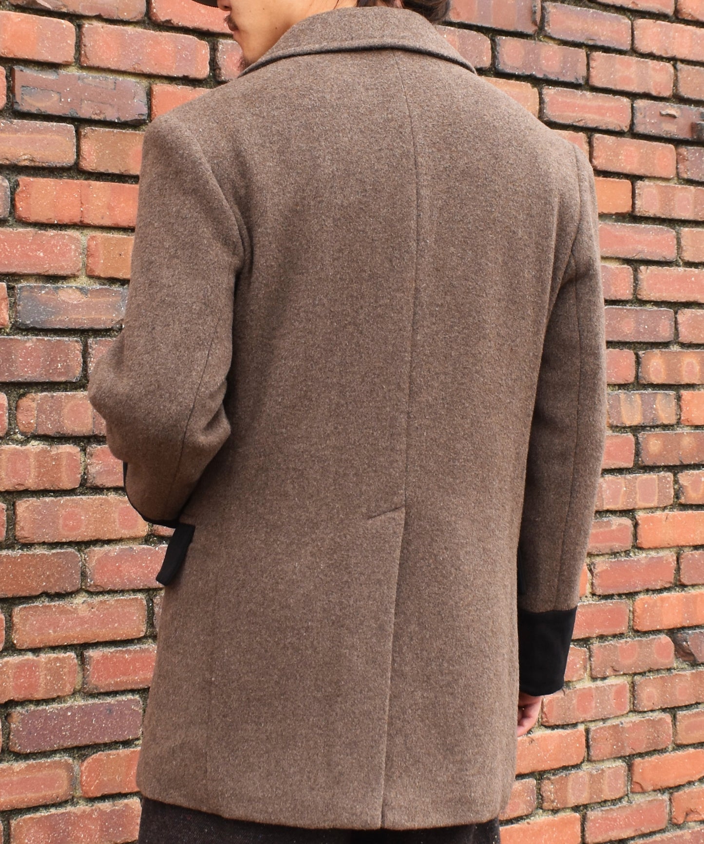 スエードデザインメルトンPコート[Brown]