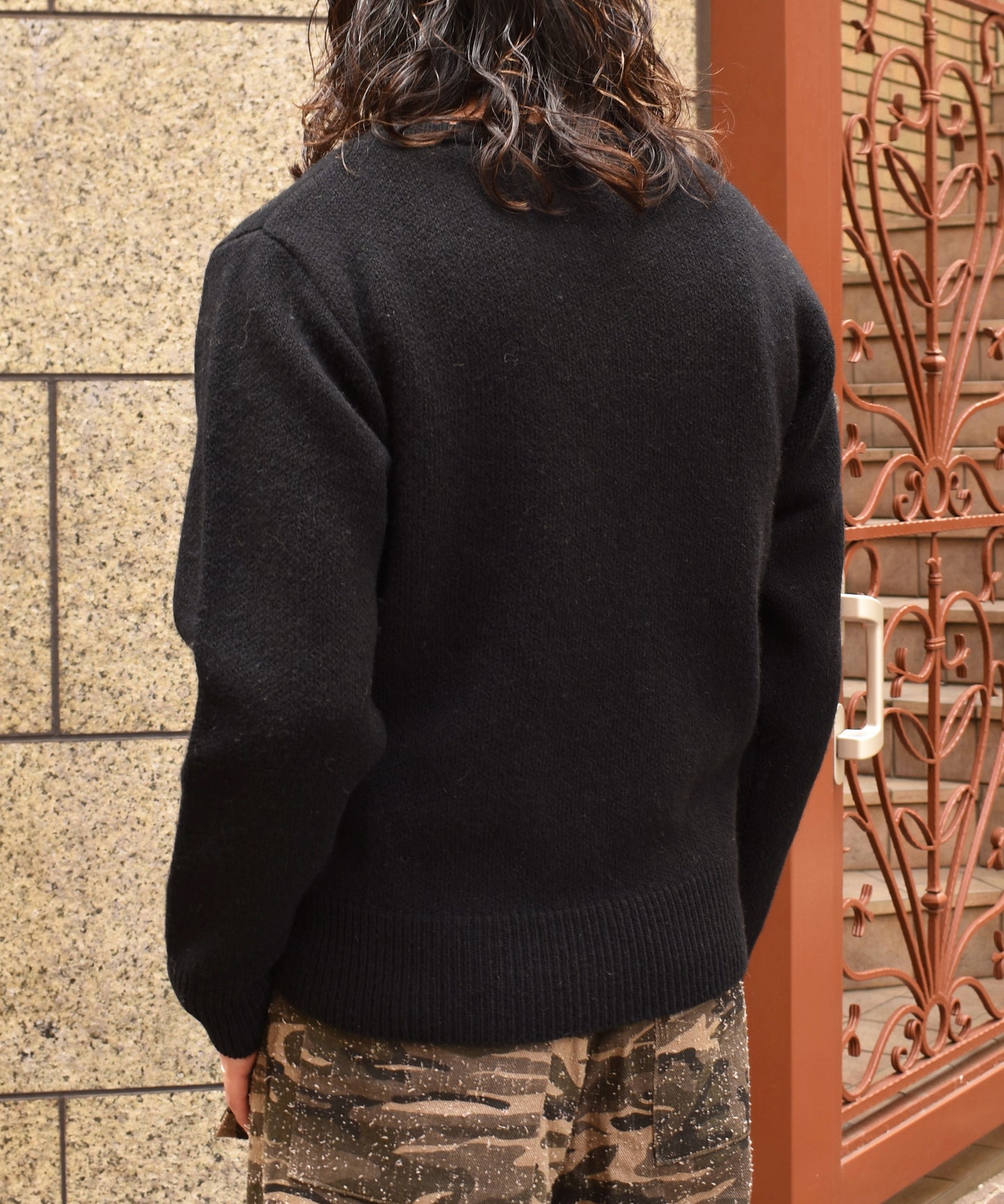 ショートリブウールニット[Black]