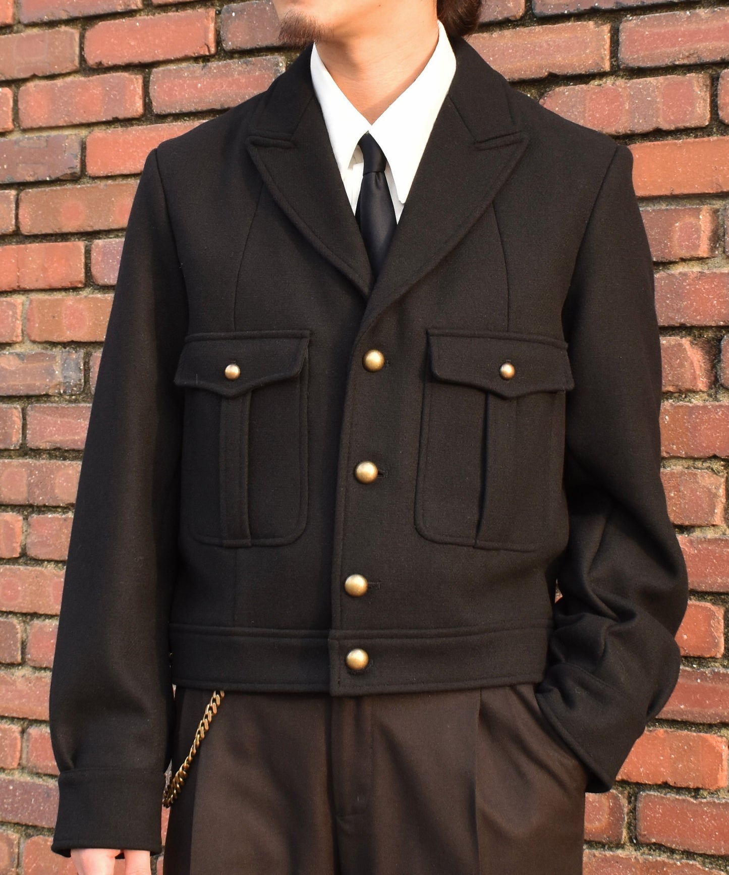 ショートリブミリタリーアイクジャケット[Black]