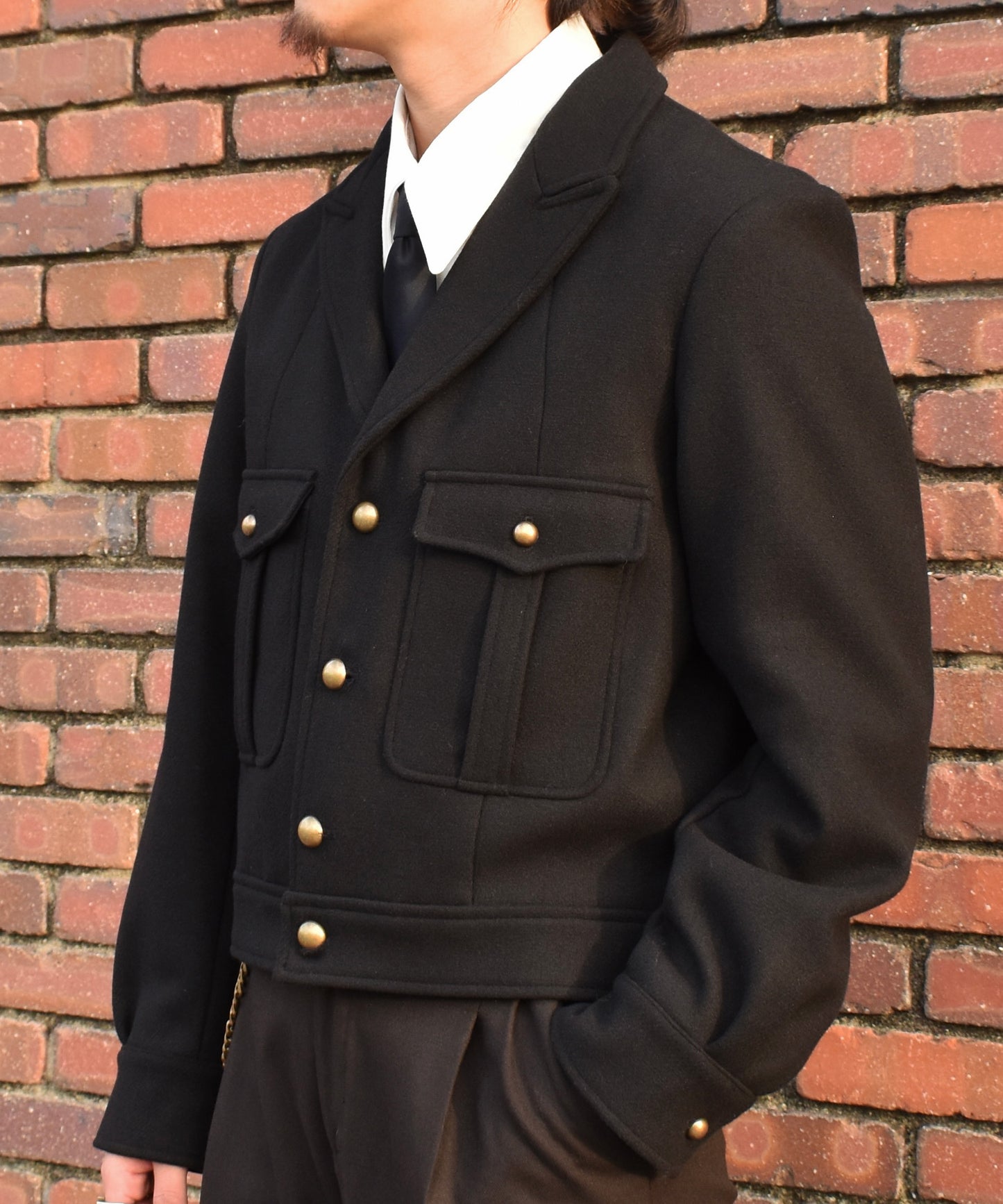 ショートリブミリタリーアイクジャケット[Black]