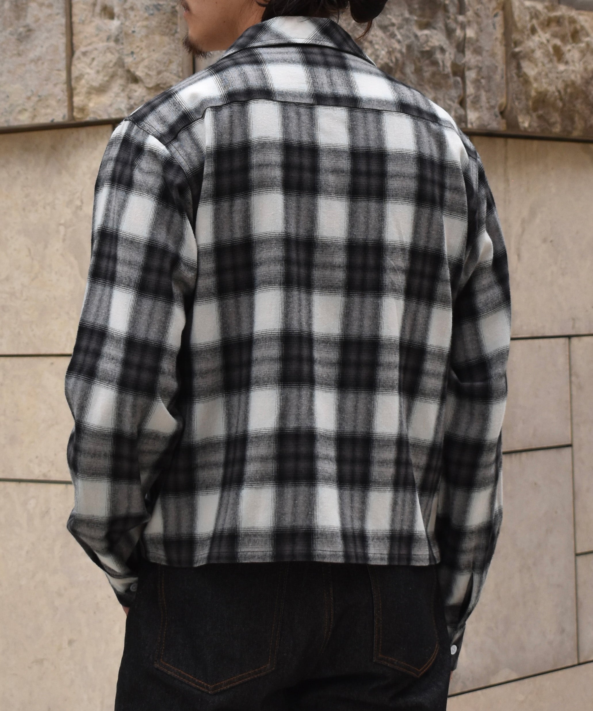 オンブレチェックシャツ[Black] – Noen