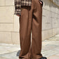 ポケットデザインストレートスラックス[Brown]