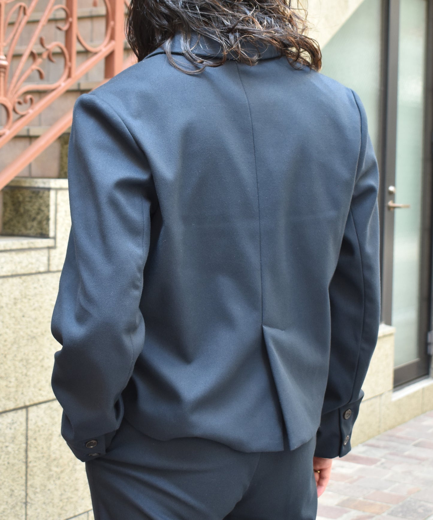 ミリタリーツイルダブルジャケット[Navy]