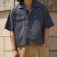 グラフチェックスナップシャツ[Navy]