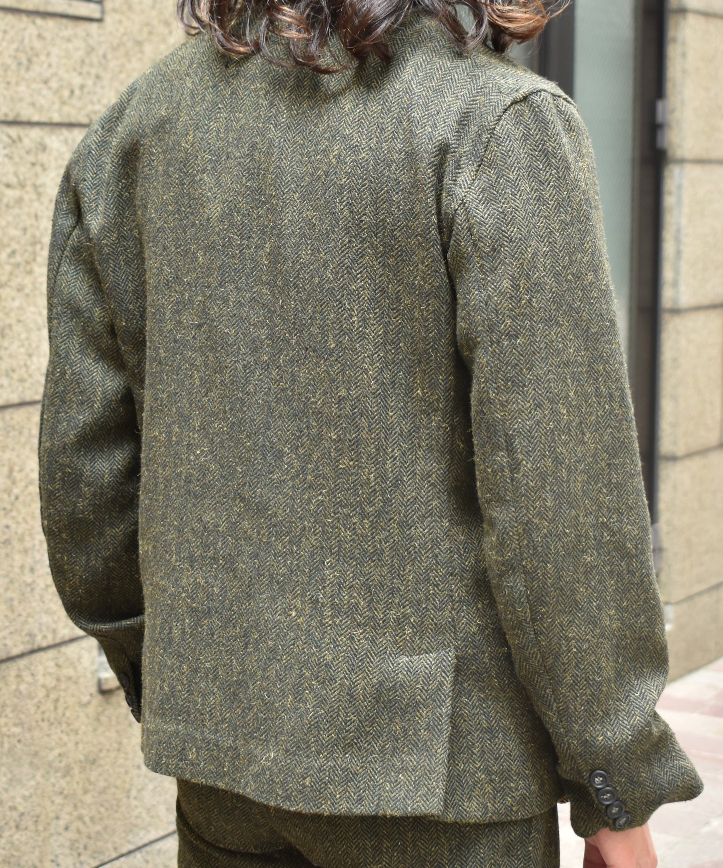 アンカーラペルツイードジャケット[Olive]