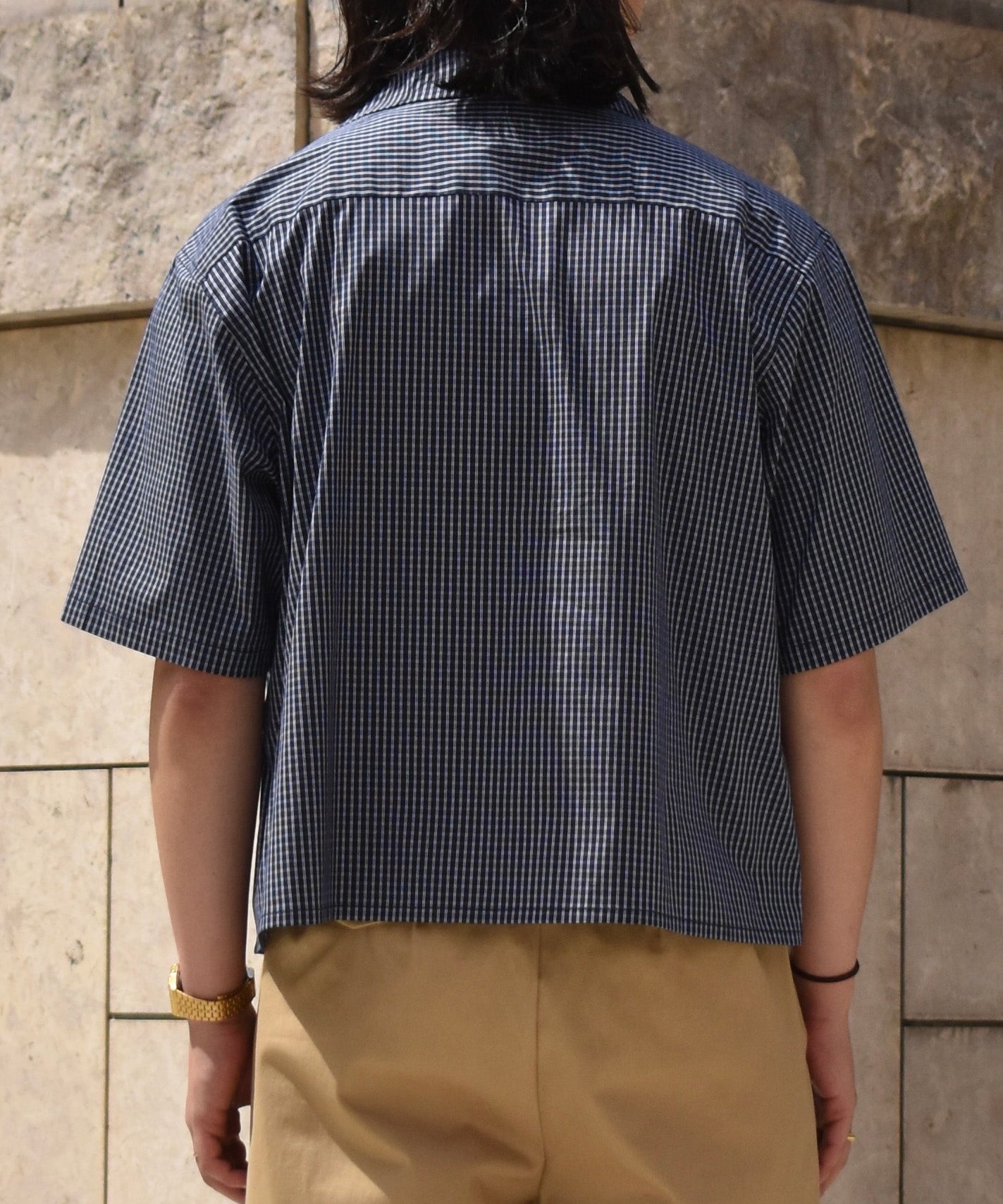 グラフチェックスナップシャツ[Navy]