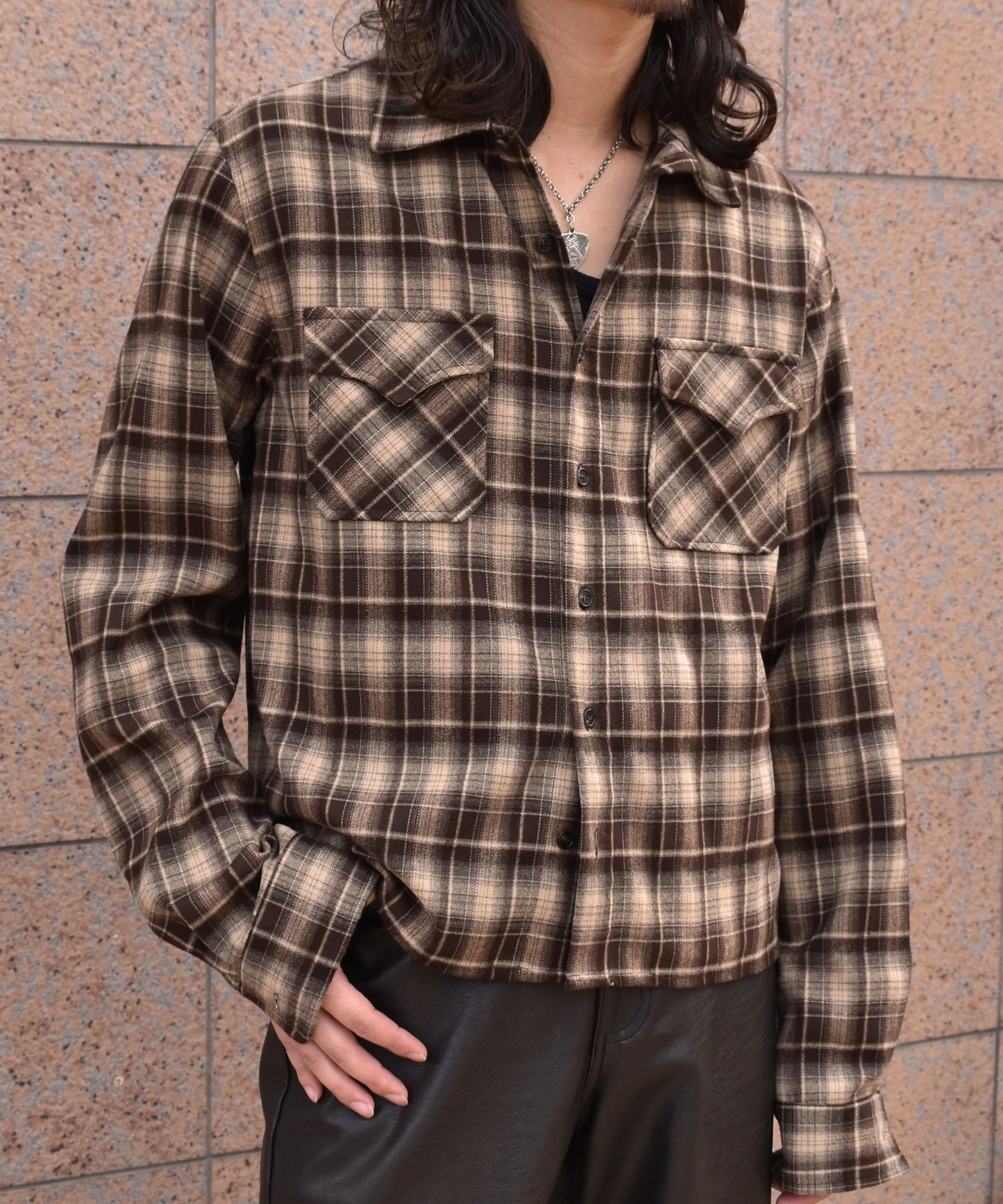 ウエスタンシャドーチェックシャツ[Brown]
