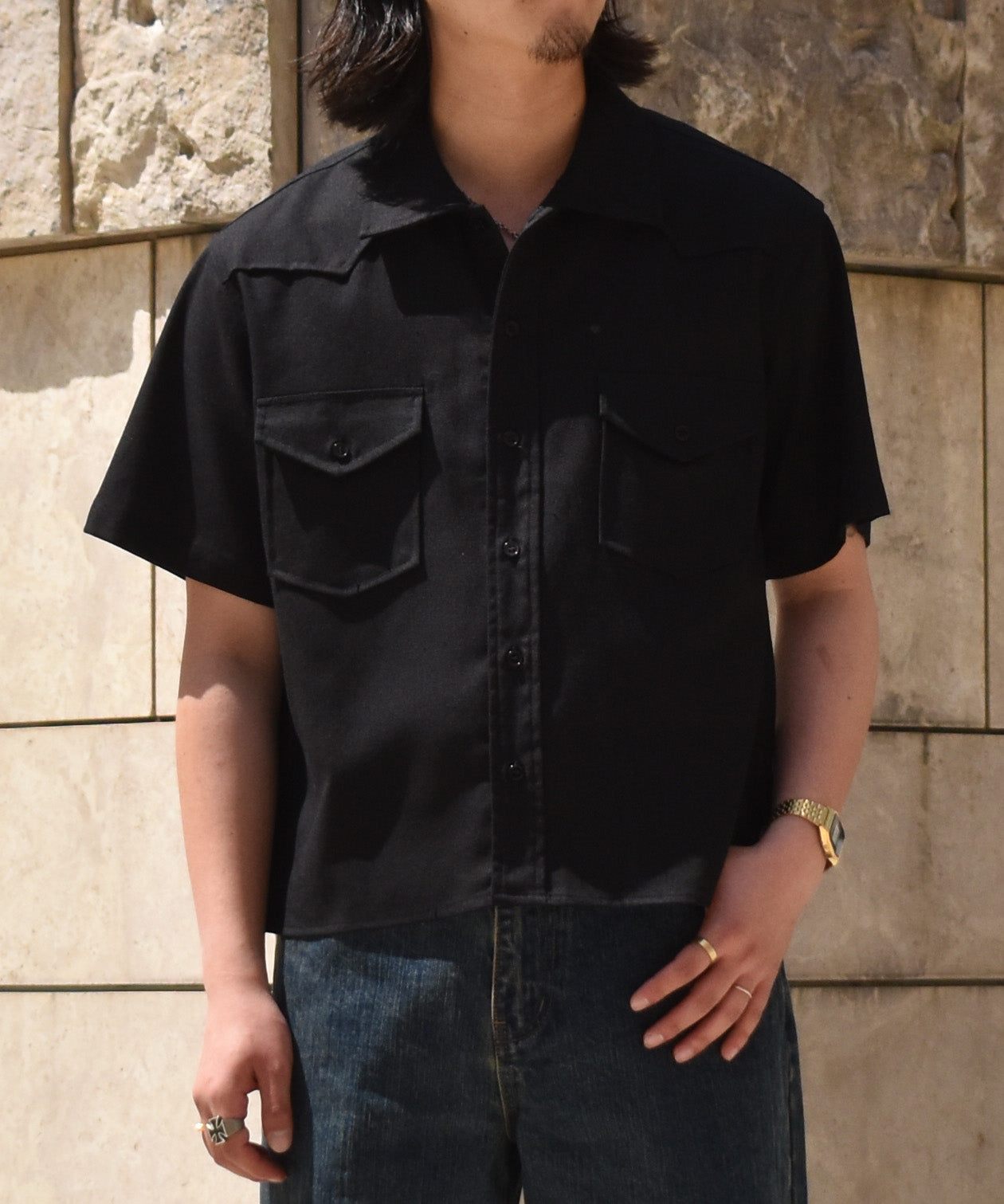 オールドランチウエスタンシャツ[Black]