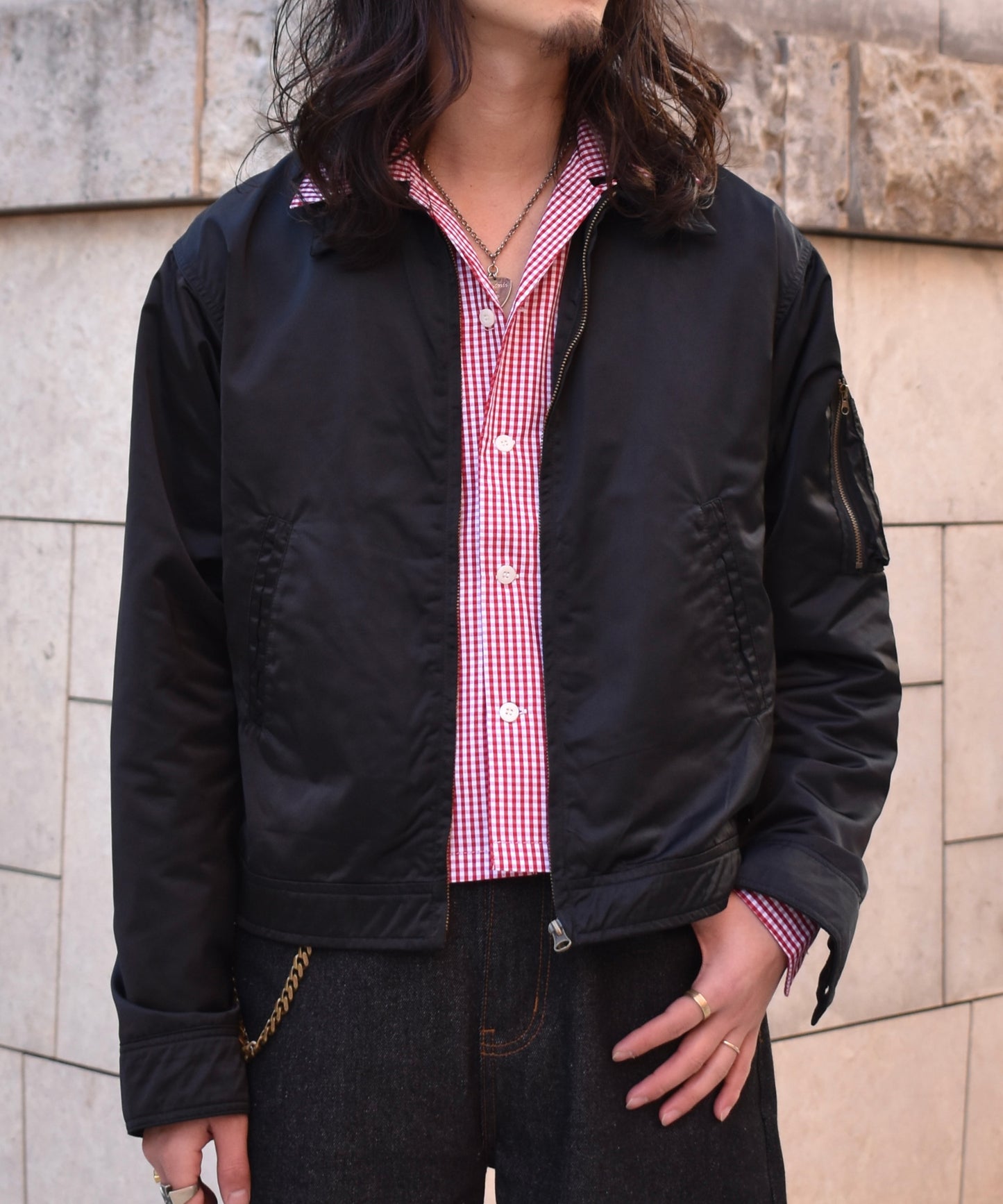 ミリタリースイングトップジャケット[Black]