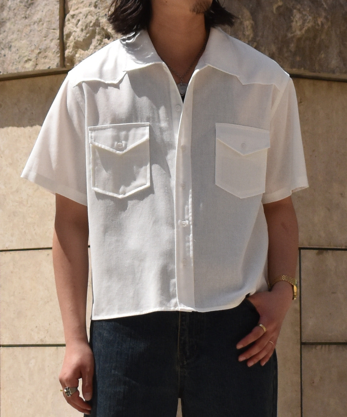 オールドランチウエスタンシャツ[White]