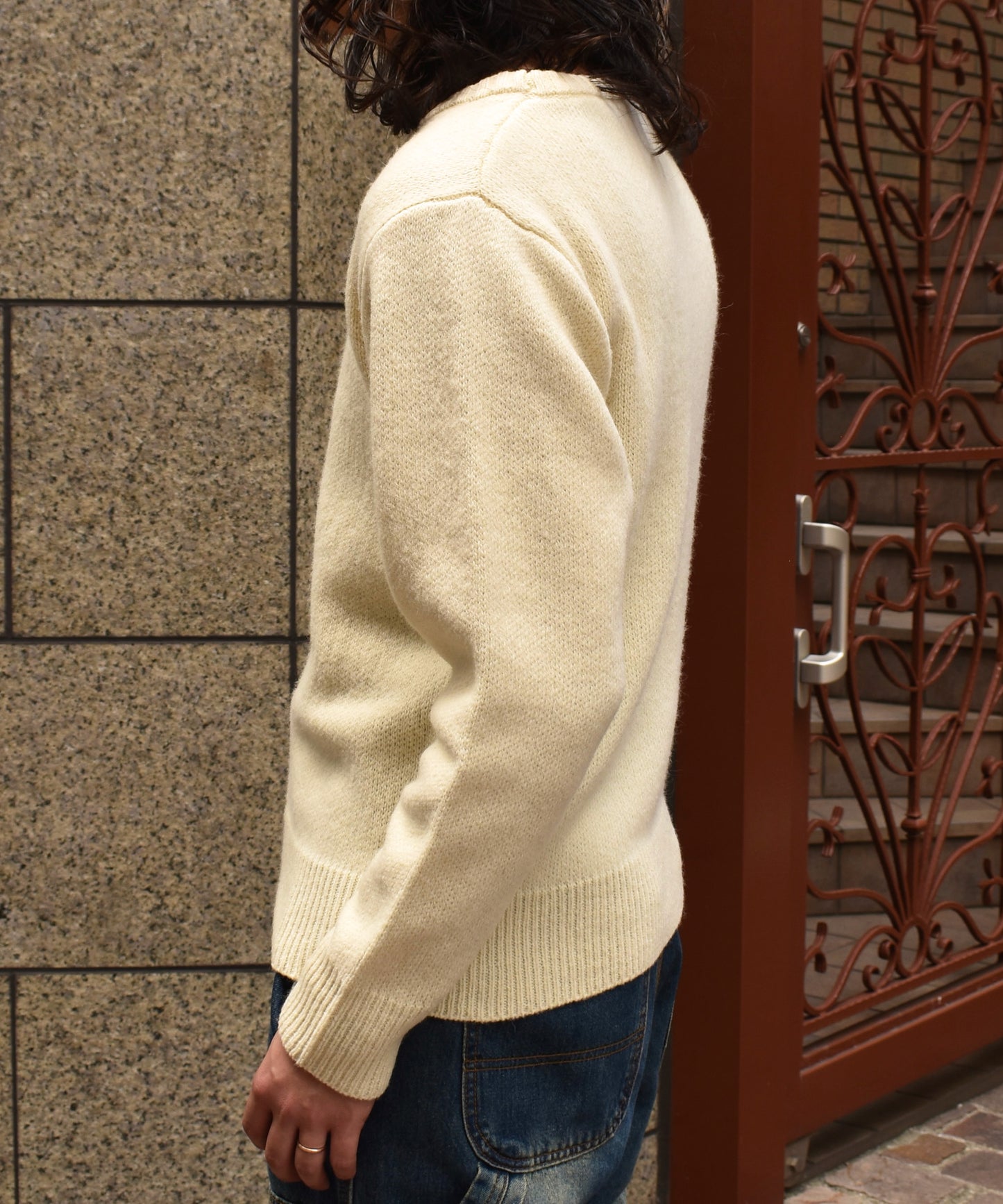 ショートリブウールニット[White]