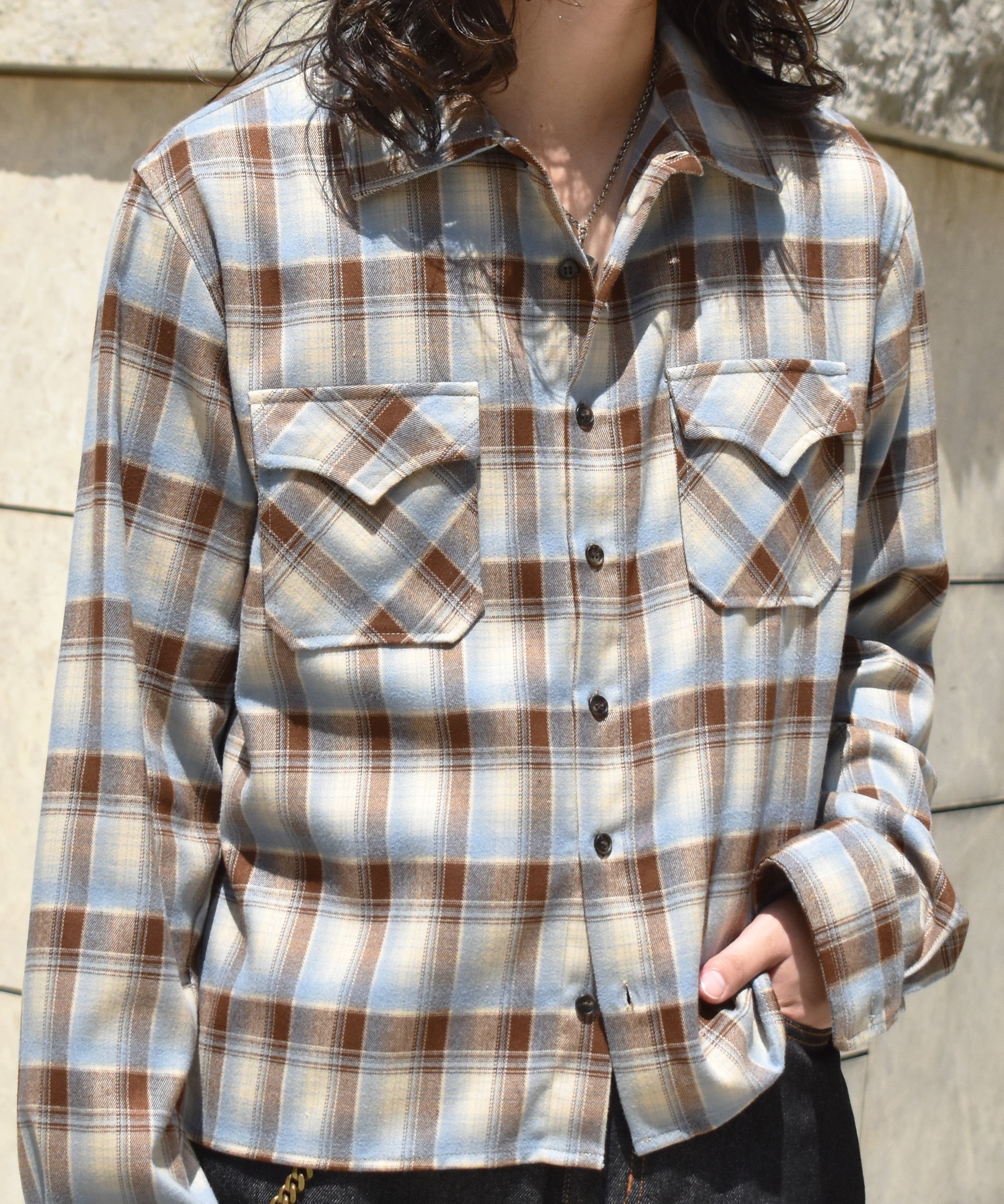 【新品未使用】MADISON BLUE ウエスタンチェックシャツ 長袖　2　M セール】デニムシャツ＆ネルチェックシャツ/長袖ウエスタン