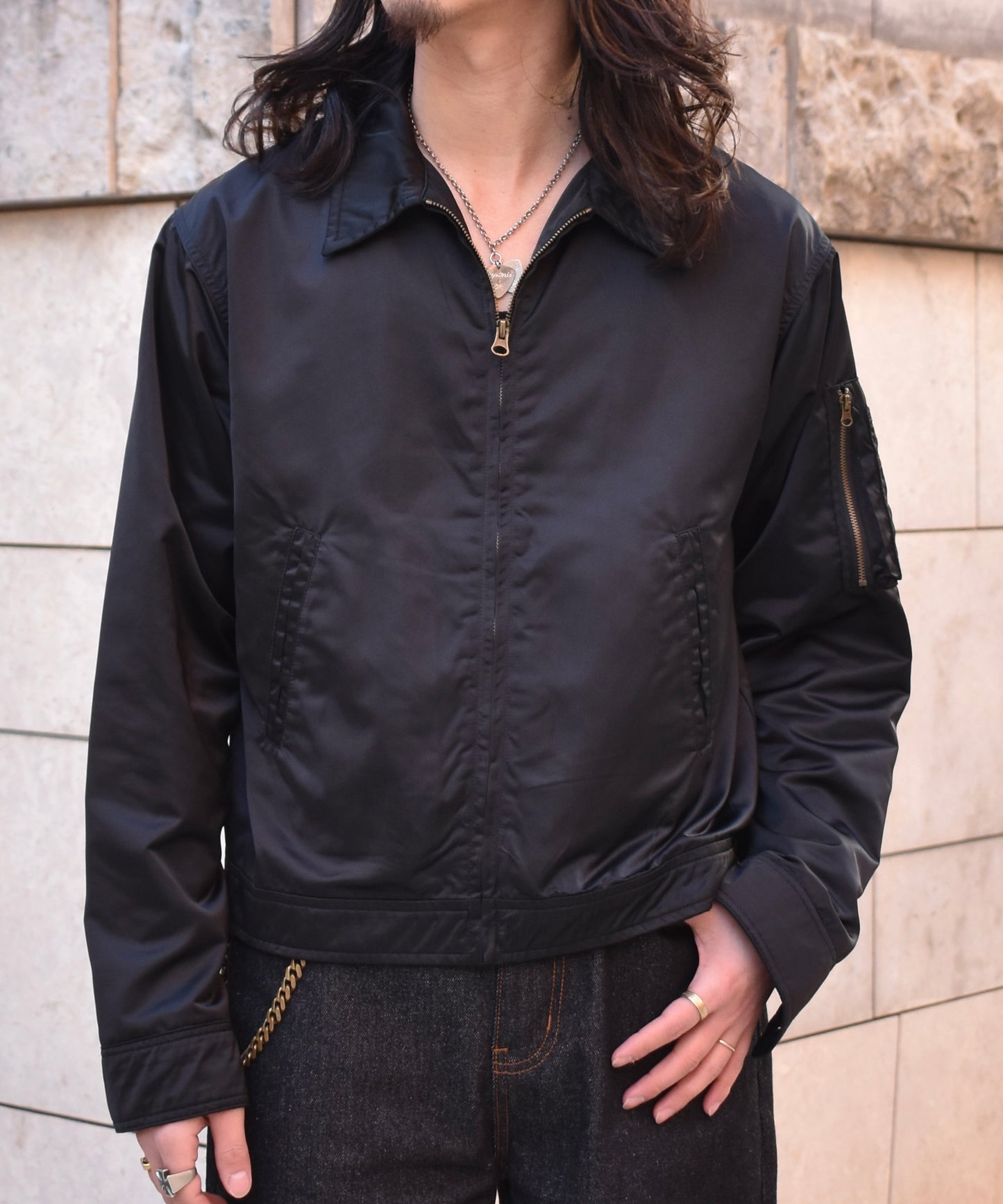 ミリタリースイングトップジャケット[Black]