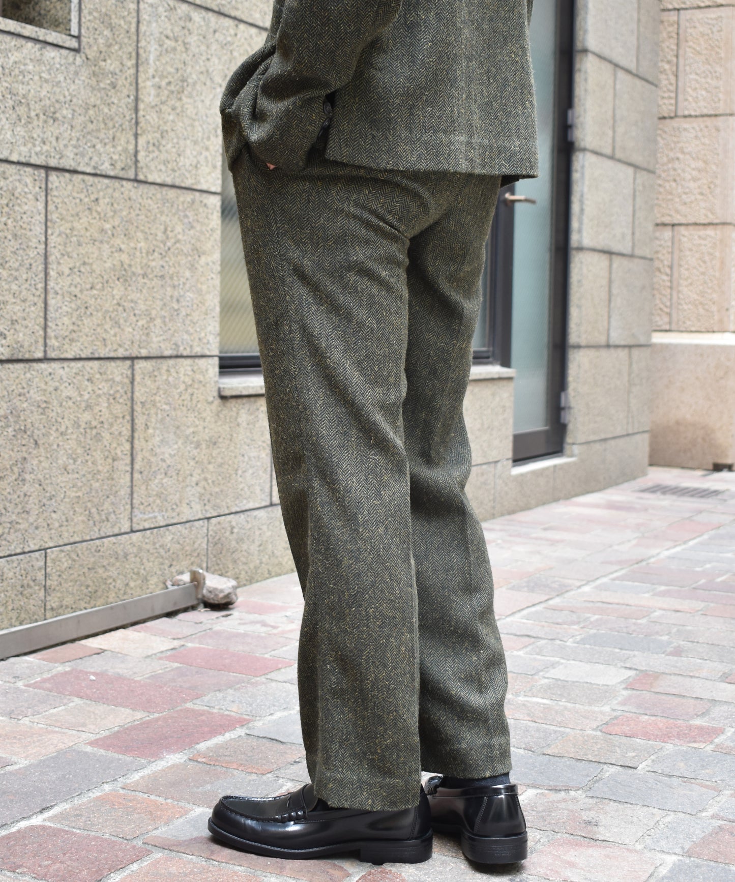 シンチバックツイードスラックス[Olive]