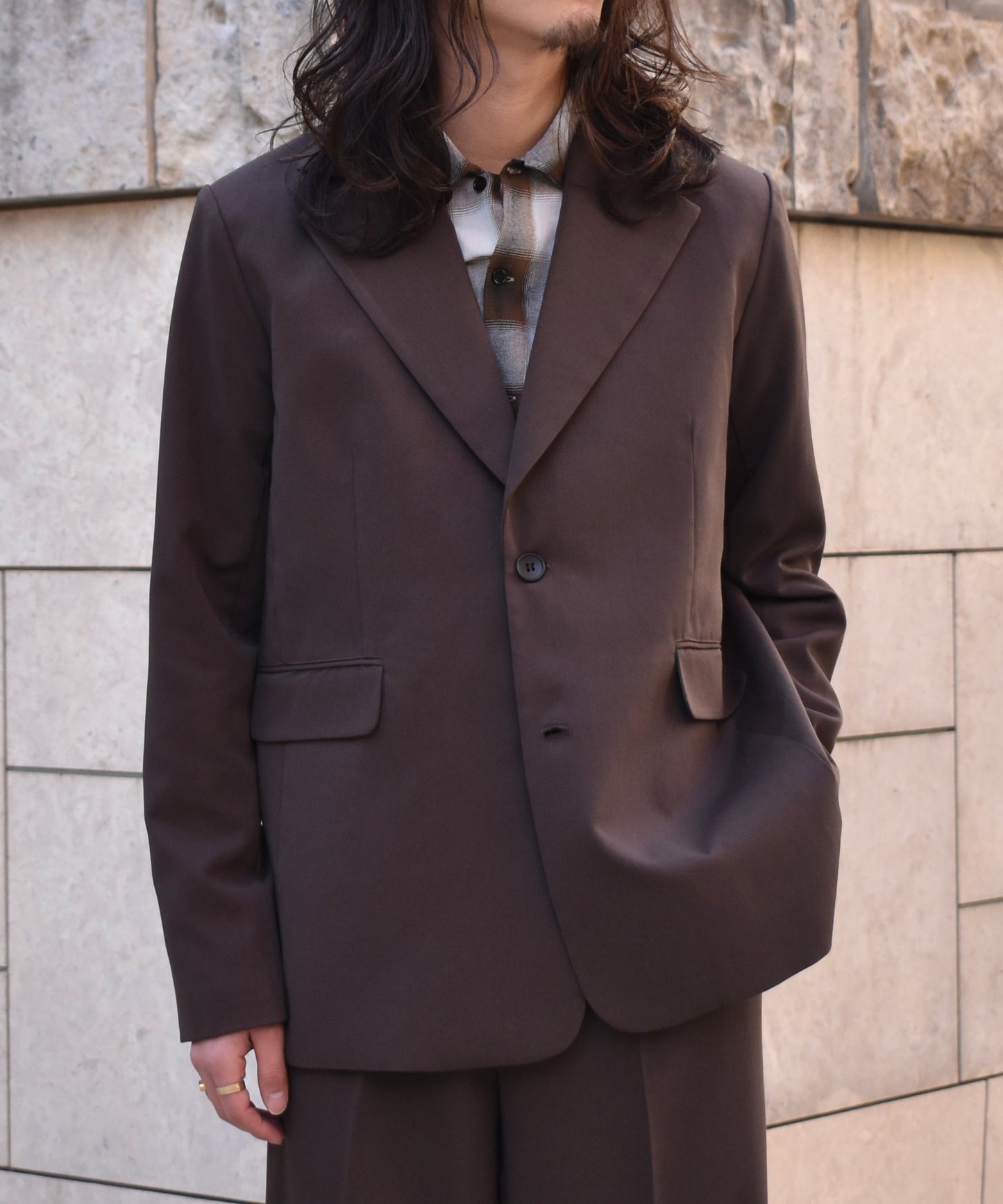 クラシックテーラードジャケット[Dark Brown]