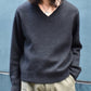 モヘアVネックニット[Black]