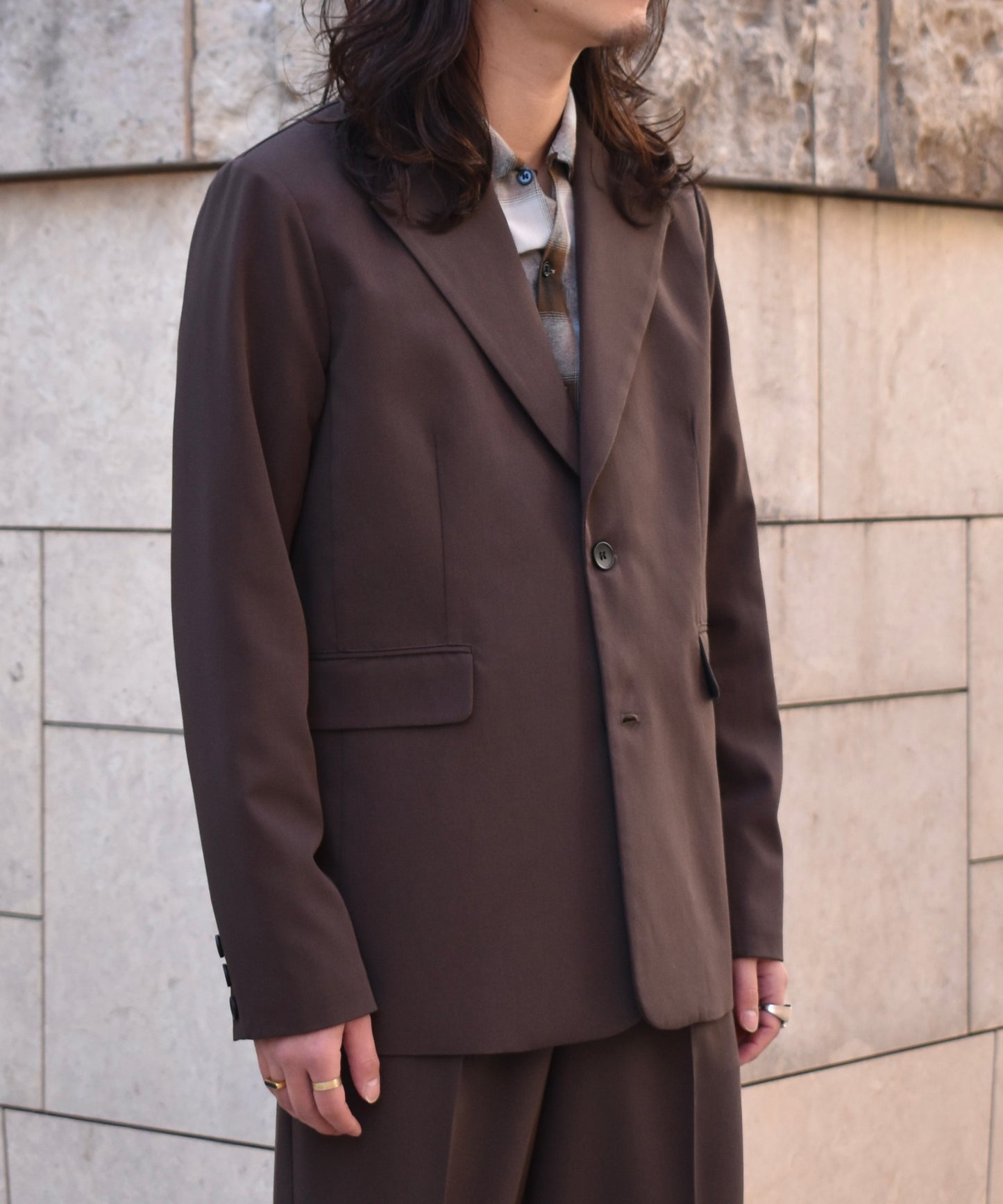 クラシックテーラードジャケット[Dark Brown]