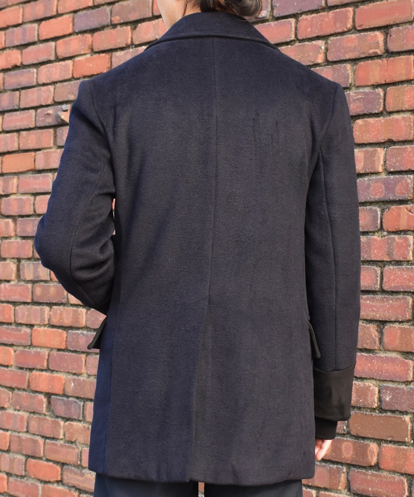 スエードデザインメルトンPコート[Navy]