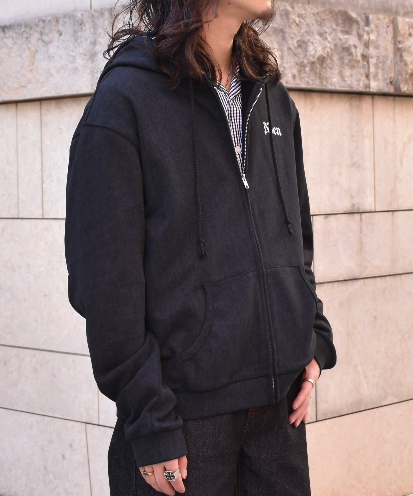 カレッジロゴジップフーディー[Black]