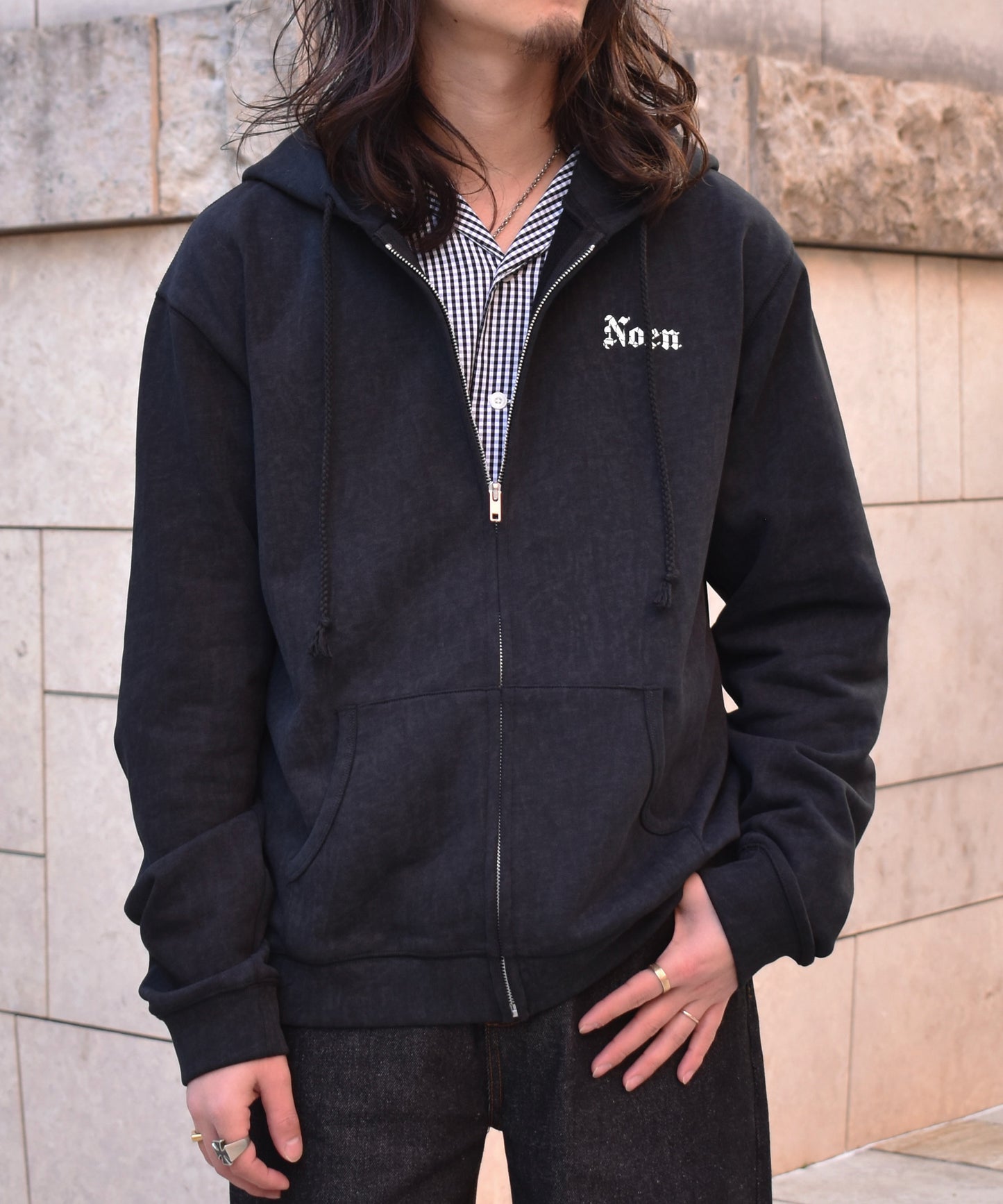 カレッジロゴジップフーディー[Black]