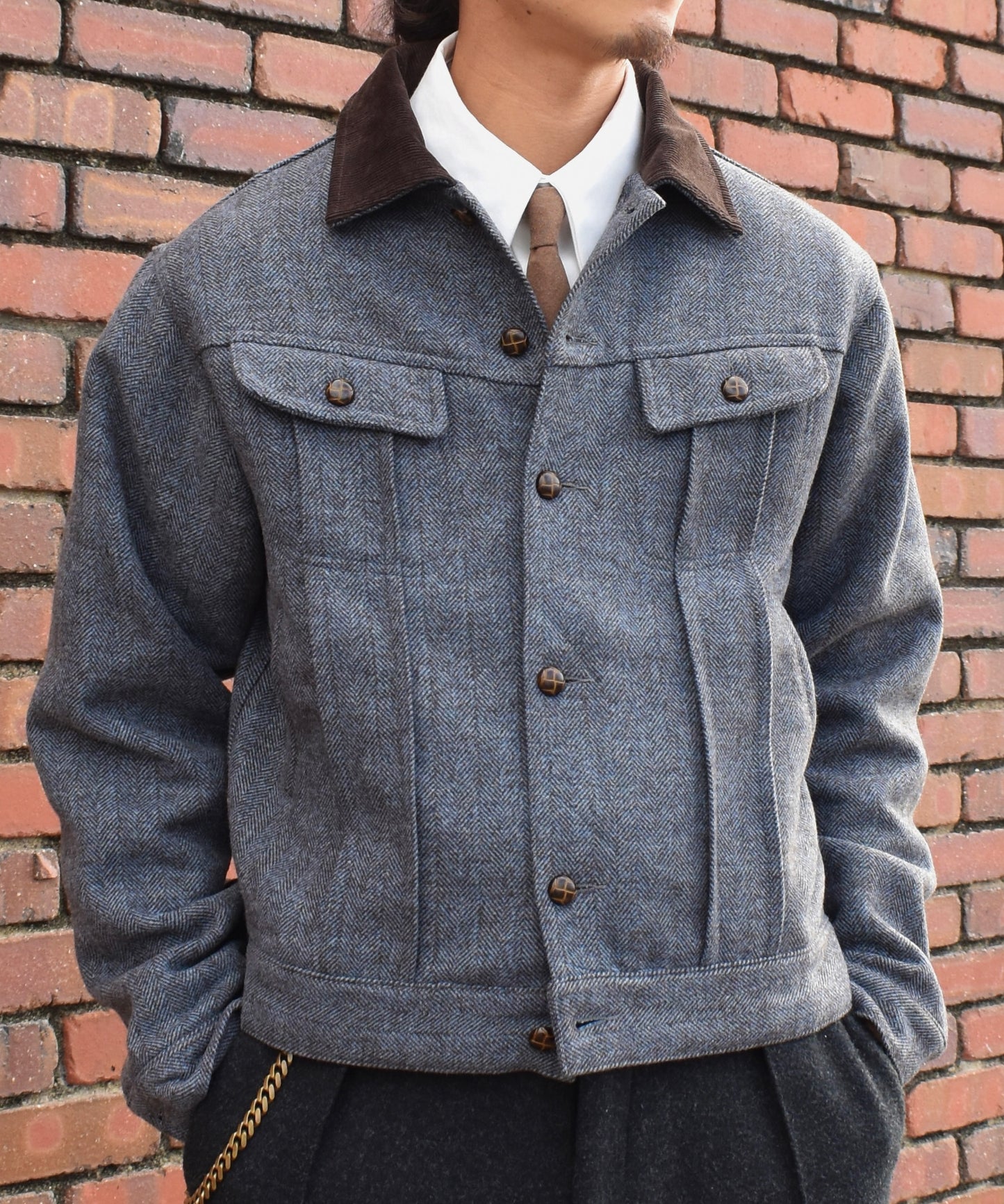 ツイードトラッカージャケット[Light Blue]