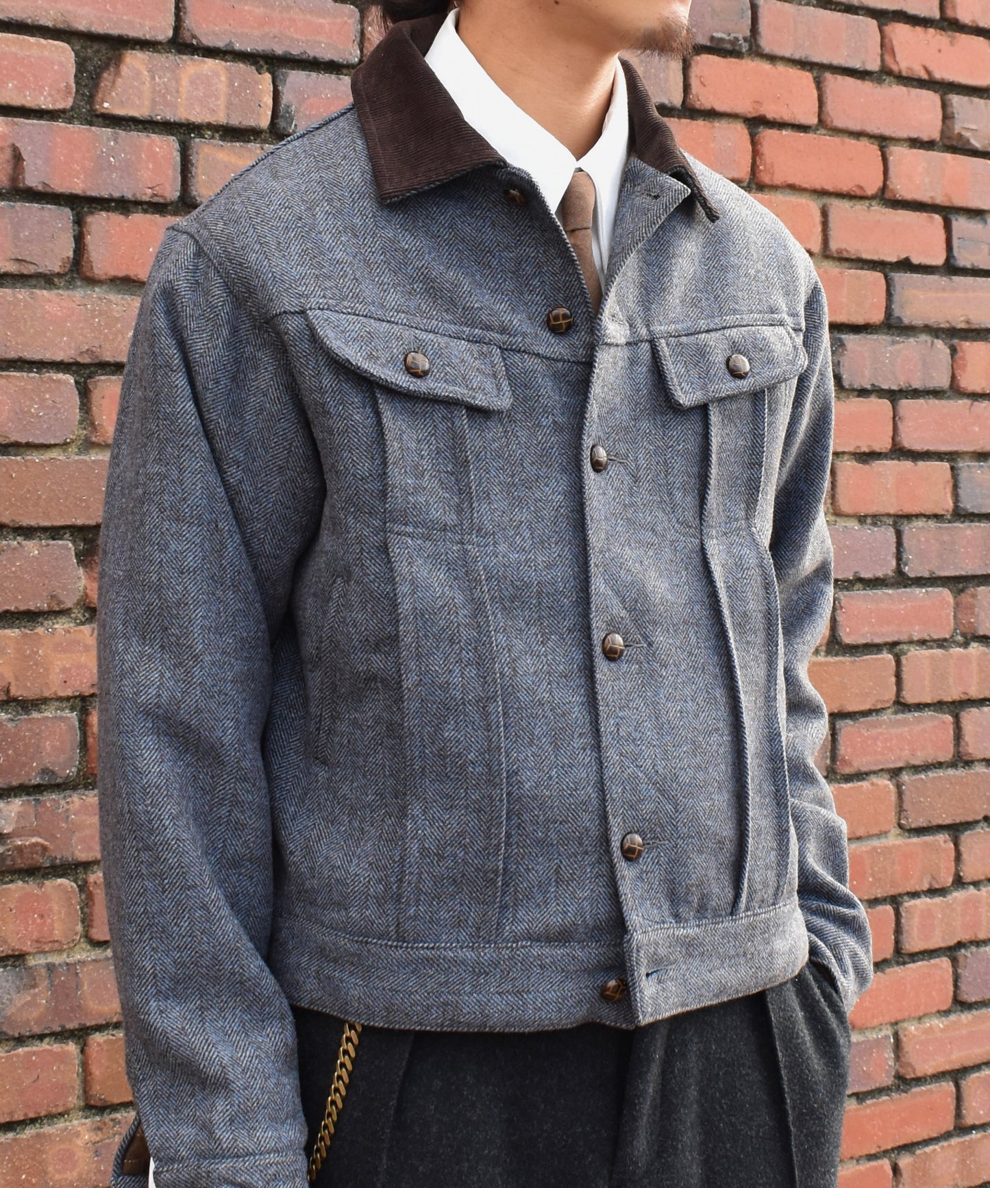 ツイードトラッカージャケット[Light Blue]