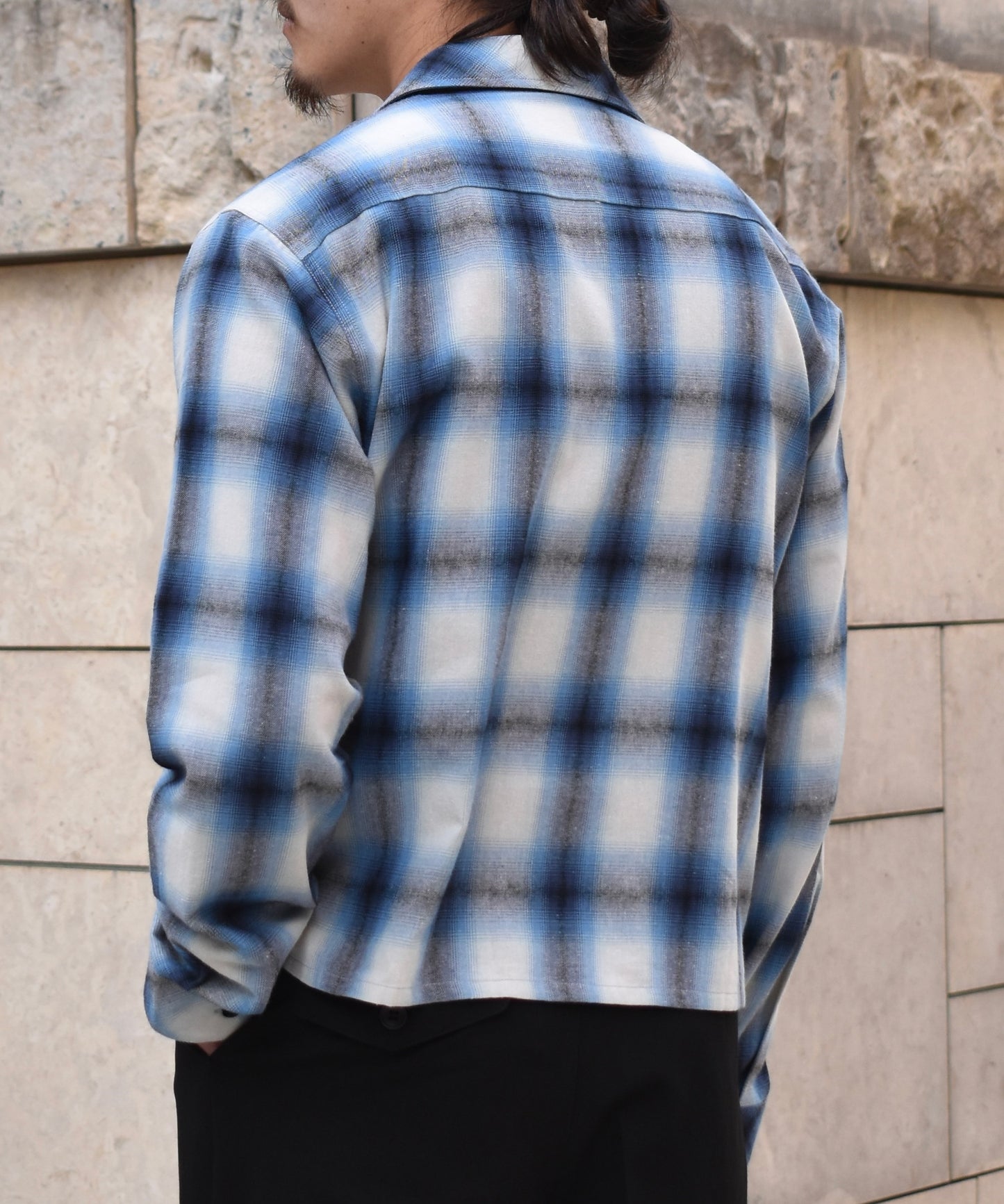 オンブレチェックシャツ[Blue]