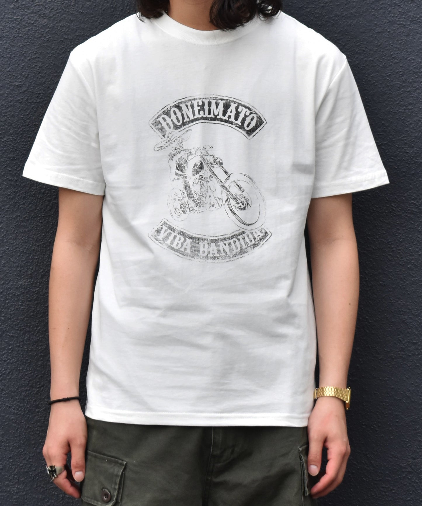 チカーノバイカーTシャツ[White]