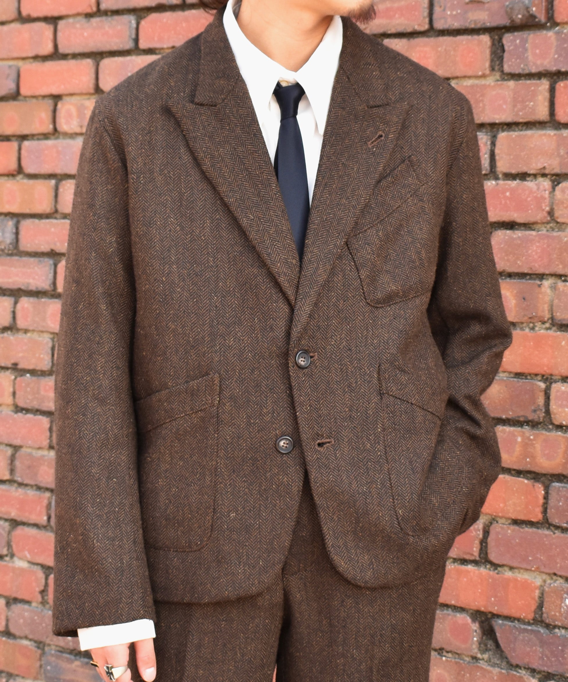 アンカーラペルツイードジャケット[Brown] – Noen