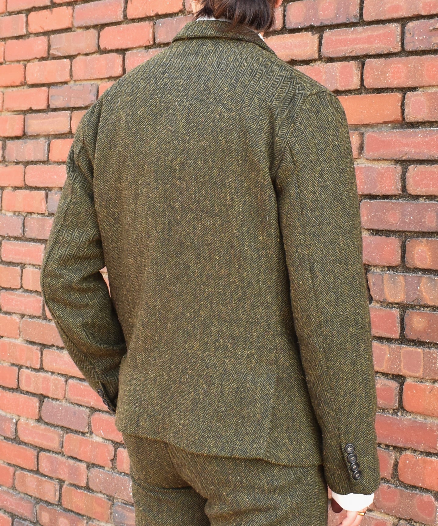 アンカーラペルツイードジャケット[Olive]