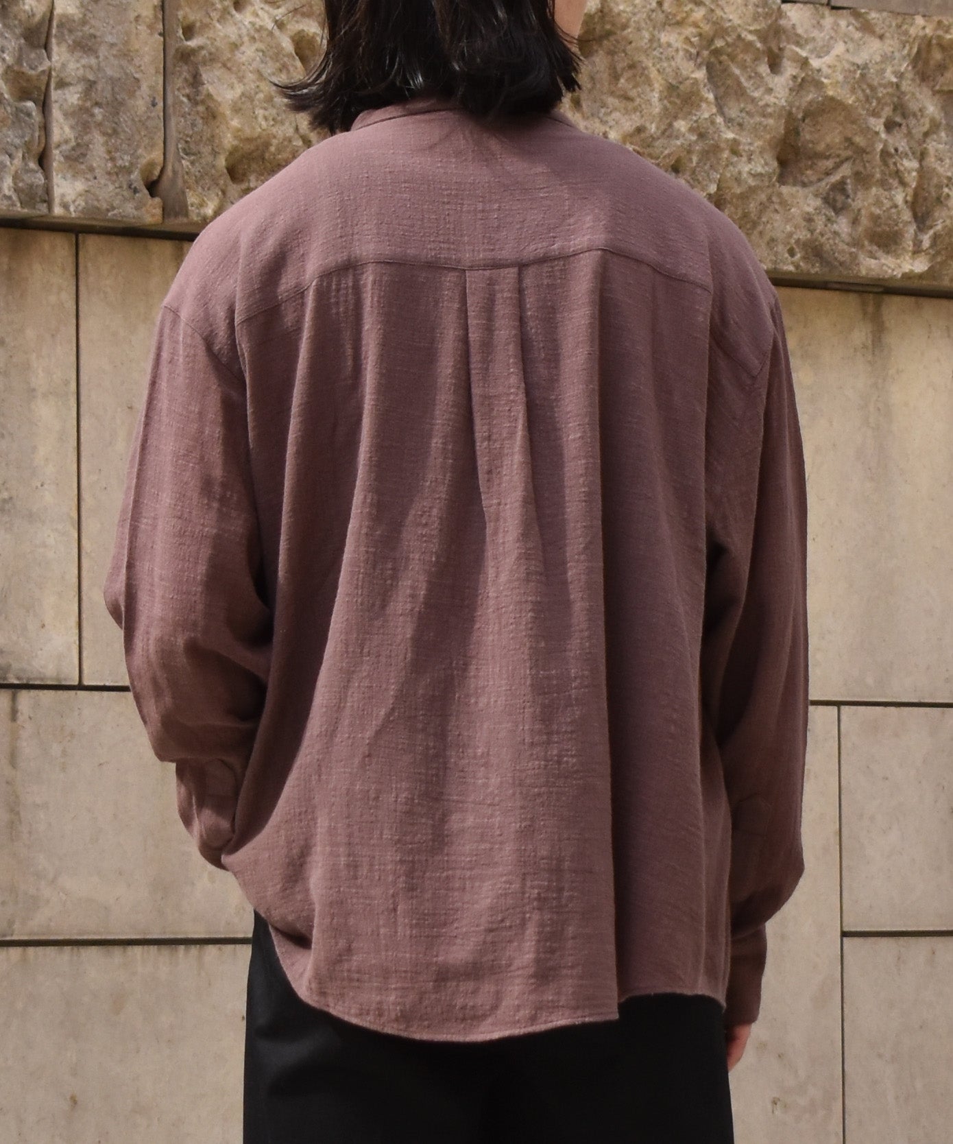 リネンライクガーゼスキッパーシャツ[Ash Brown]
