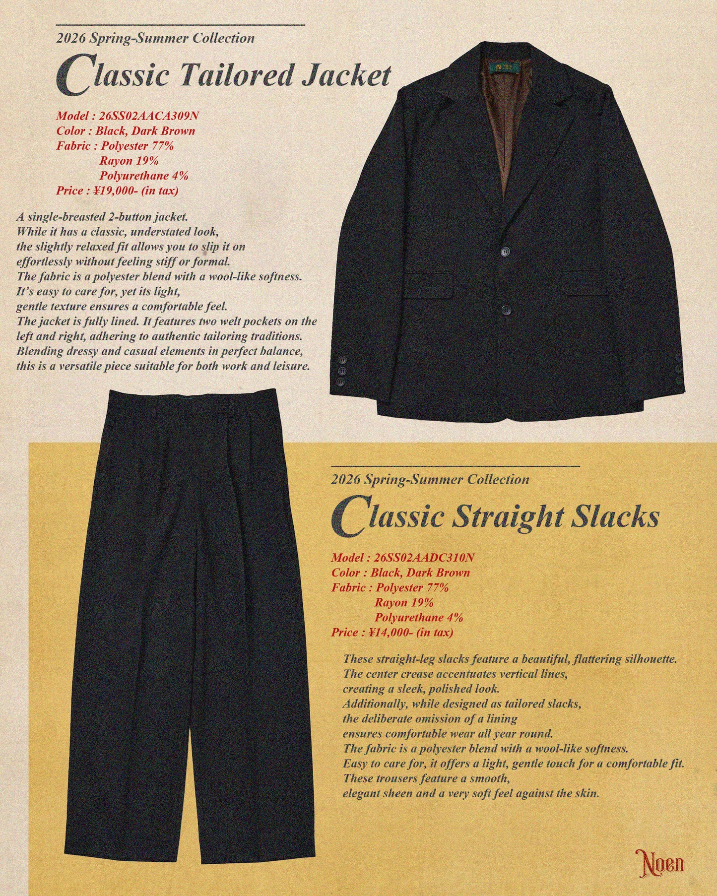 クラシックストレートスラックス[Black]