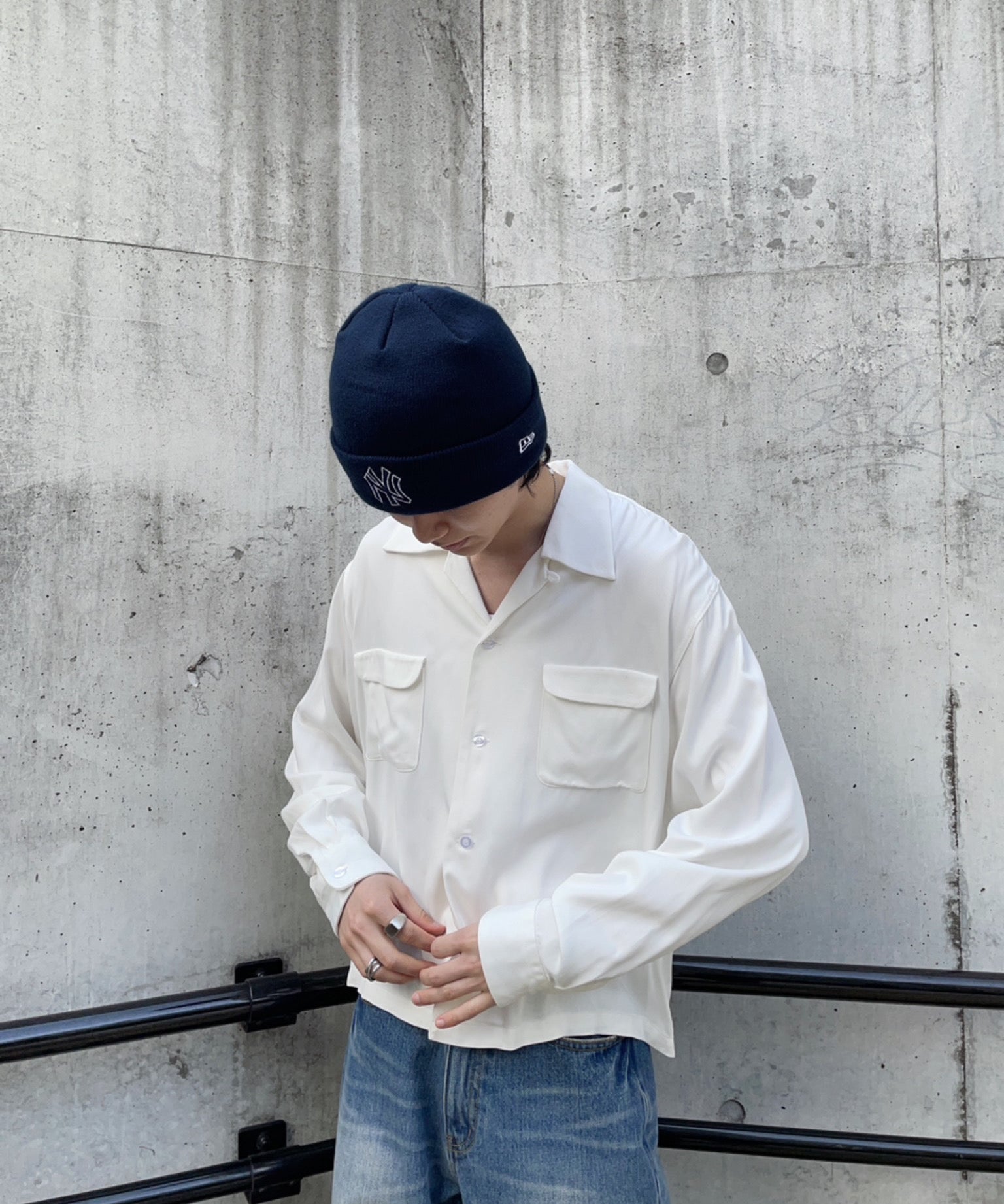 ショートリブレーヨンシャツ[White] – Noen