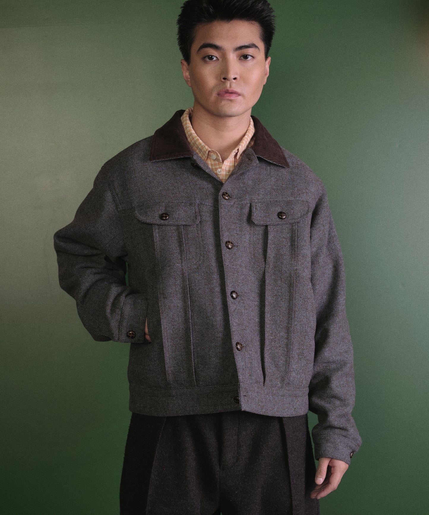 ツイードトラッカージャケット[Light Blue]