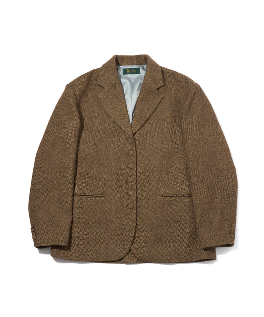 ヘリンボーンツイードオーバージャケット[Beige]