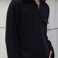 レーヨンプルオーバーシャツ[Black]